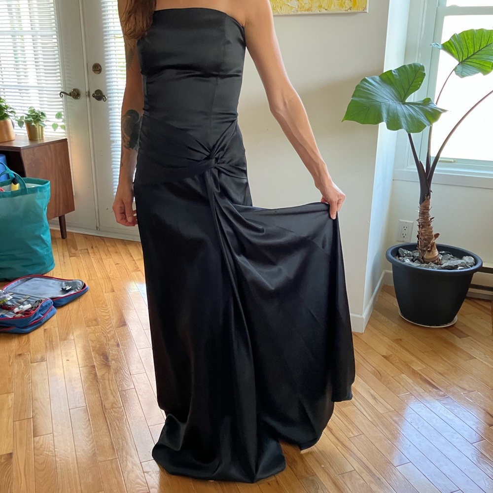 Sophisticated Strapless Black Gown